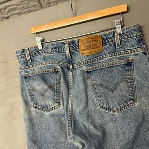 Levi Strauss & Co 505 Mens Jeans Regular Fit Straight Leg W38 L32 Wash Denim